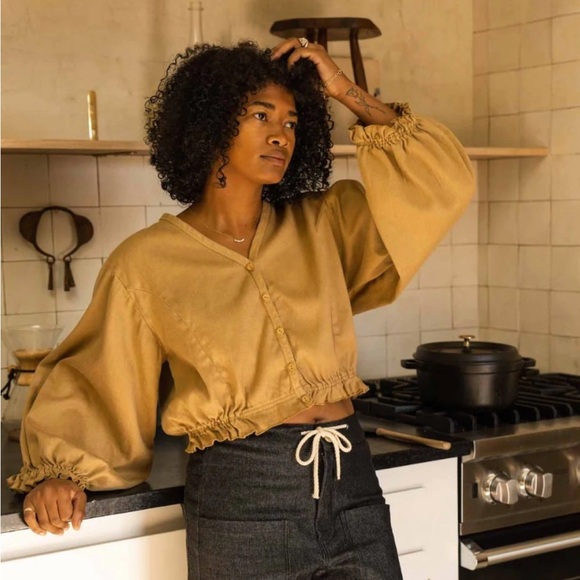 Longway Railroad Stripe Olema Blouse Button-Up Size L - Picture 2 of 5